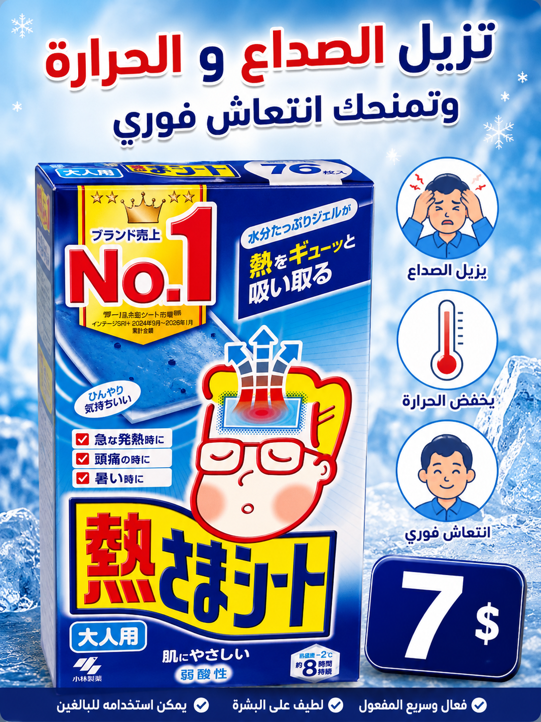 تزيل الصداع والحرارة كول باتش No.1